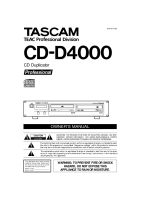 Tascam CDD-4000 - Owners Manual